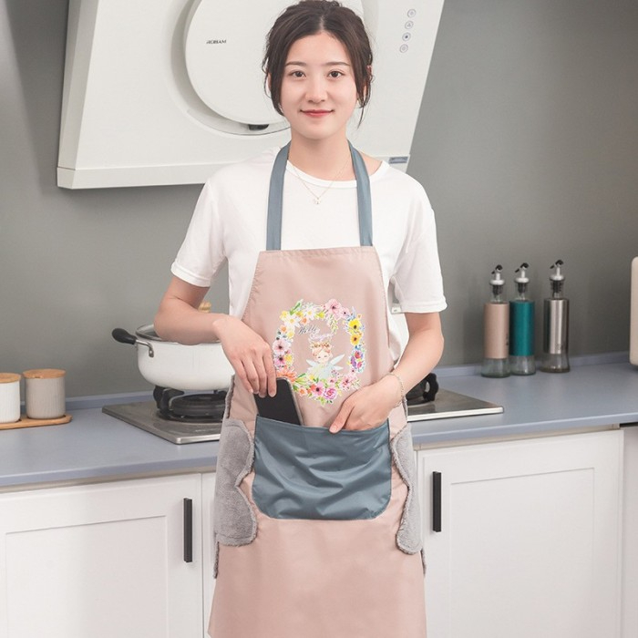 C16 Celemek Masak Apron Dapur Anti Air Minyak bisa Lap Tangan PREMIUM / KELINCI / RUSA / BEAR