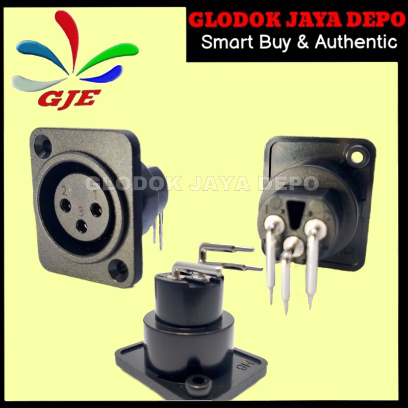 SOCKET CHASIS CANON XLR FEMALE PVC HITAM