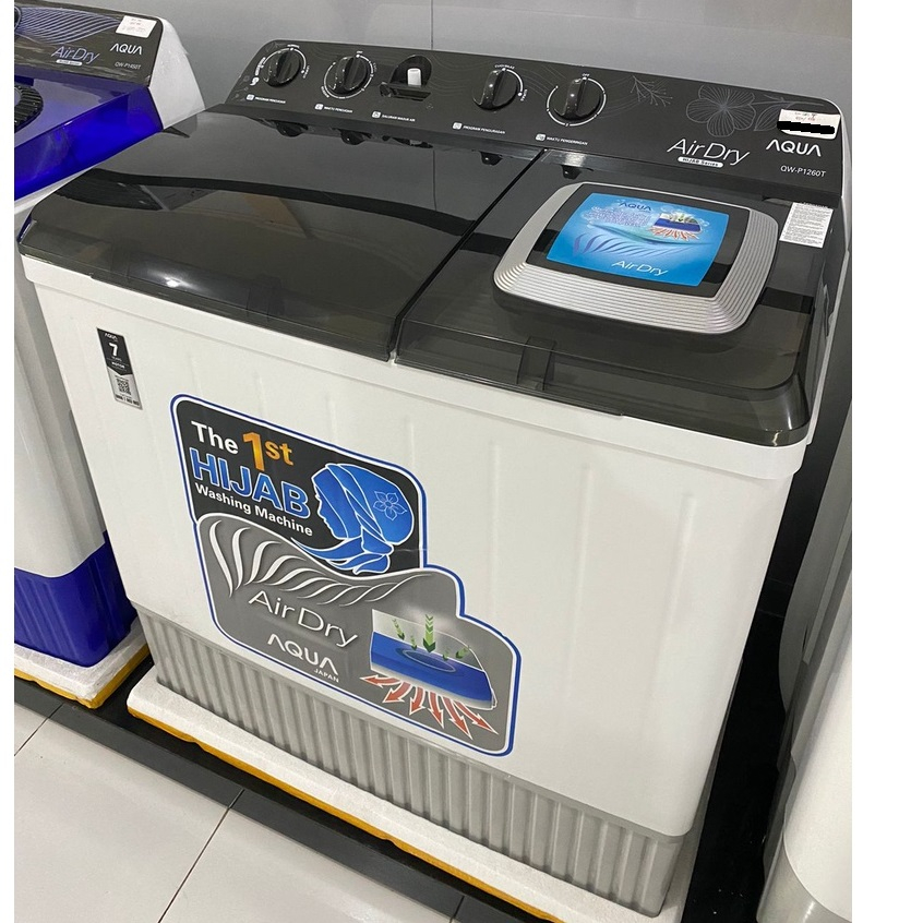 AQUA QW-1250T / QW1260XT MESIN CUCI 2 TABUNG 12 KG (NEW)( Khusus Bandung)