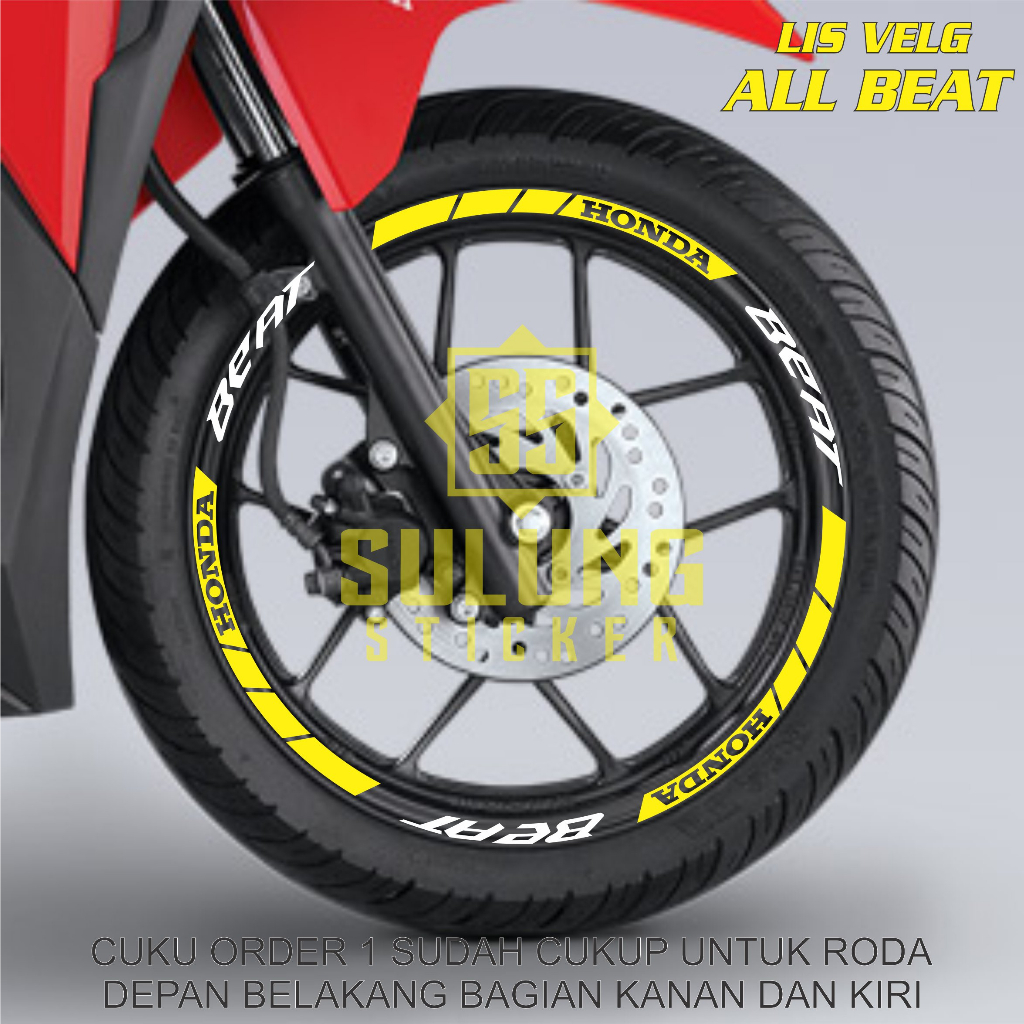 Stiker Velg Motor Honda All Beat Cutting Sticker Terlaris