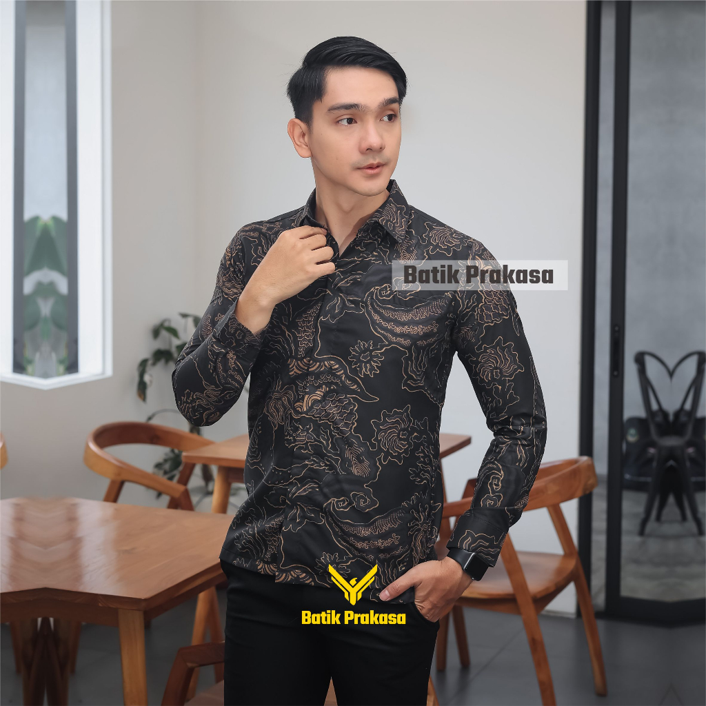 Kemeja Batik Prakasa Motif Yudhistira Slimfit Lengan Panjang Batik Solo