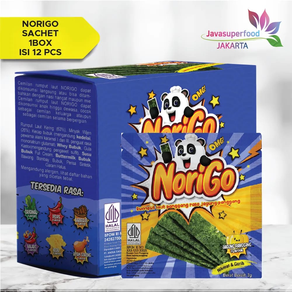 Norigo | Rumput Laut Panggang | 12 Bks @ 3 Gr