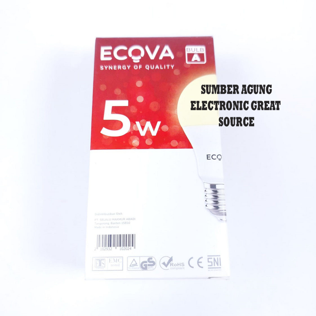 Ecoca Lampu ELD 5W Cahaya Kuning Warm White 3000K Kecil Super Terang Bulb A Series