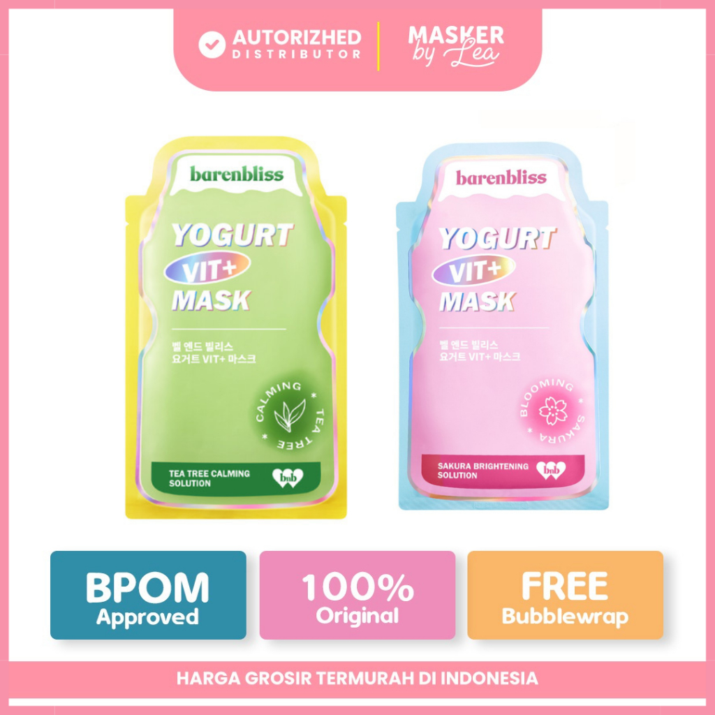 BNB barenbliss Yogurt Vit+ Mask - Calming Sheet Mask Korea Essence Serum Masker Wajah Skincare 25ml