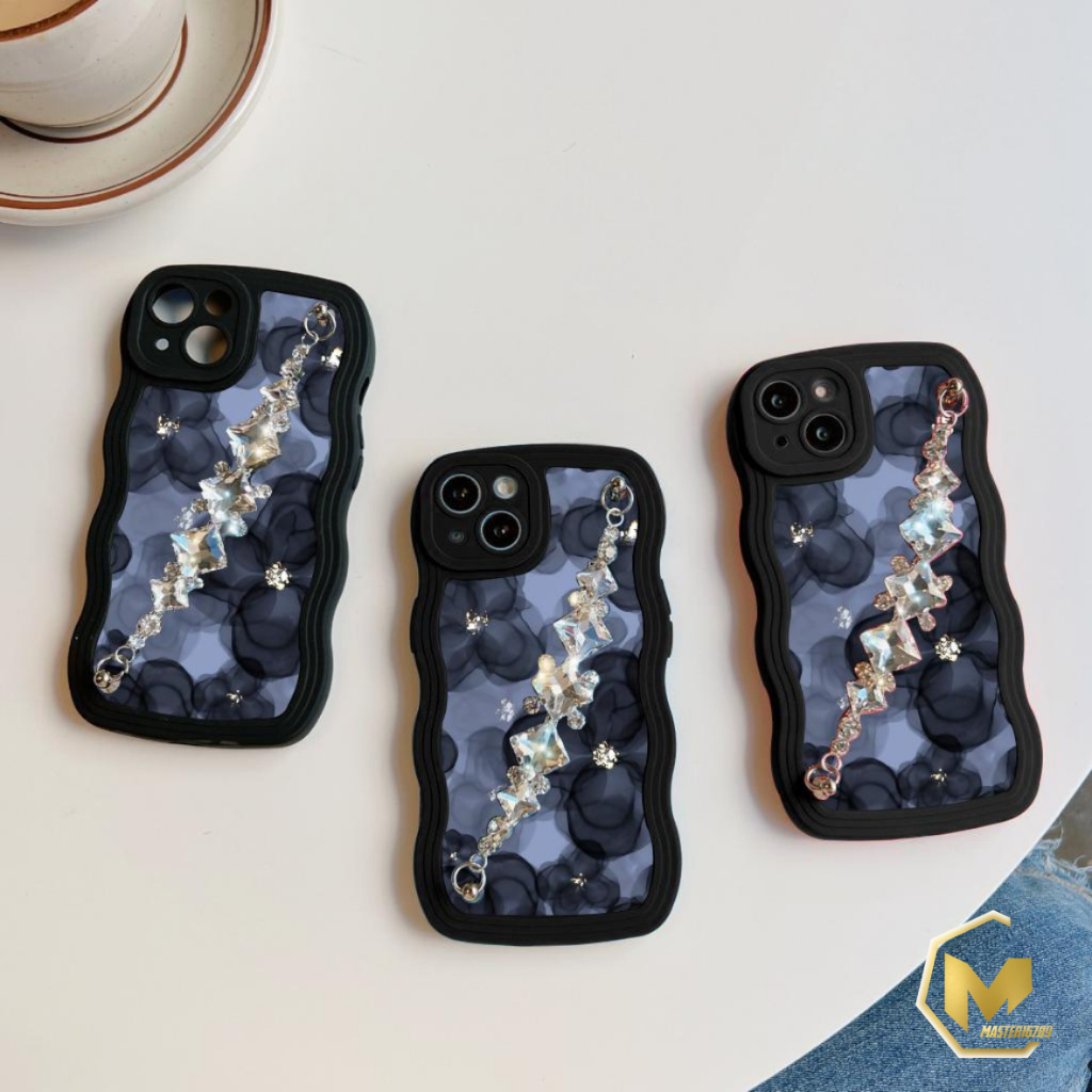 GC34 GC43 CASE CASING SOFTCASE SILIKON WAVY WAVE CARACTER RANTAI DIAMOND GRIP FOR OPPO RENO 4 4F F17 PRO 5 5F F19 PRO 6 4G MA4872