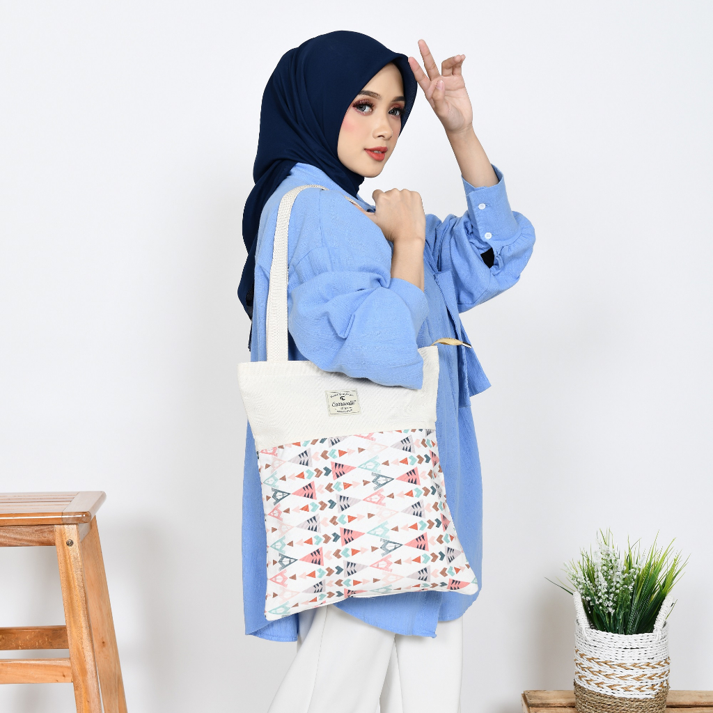 Tote Bag Kanvas Resleting Wanita model Totebag Aesthetic Vintage bahan Canvas polos dan kanvas motif bisa custom sablon utk seminar  gift dan souvenir pernikahan