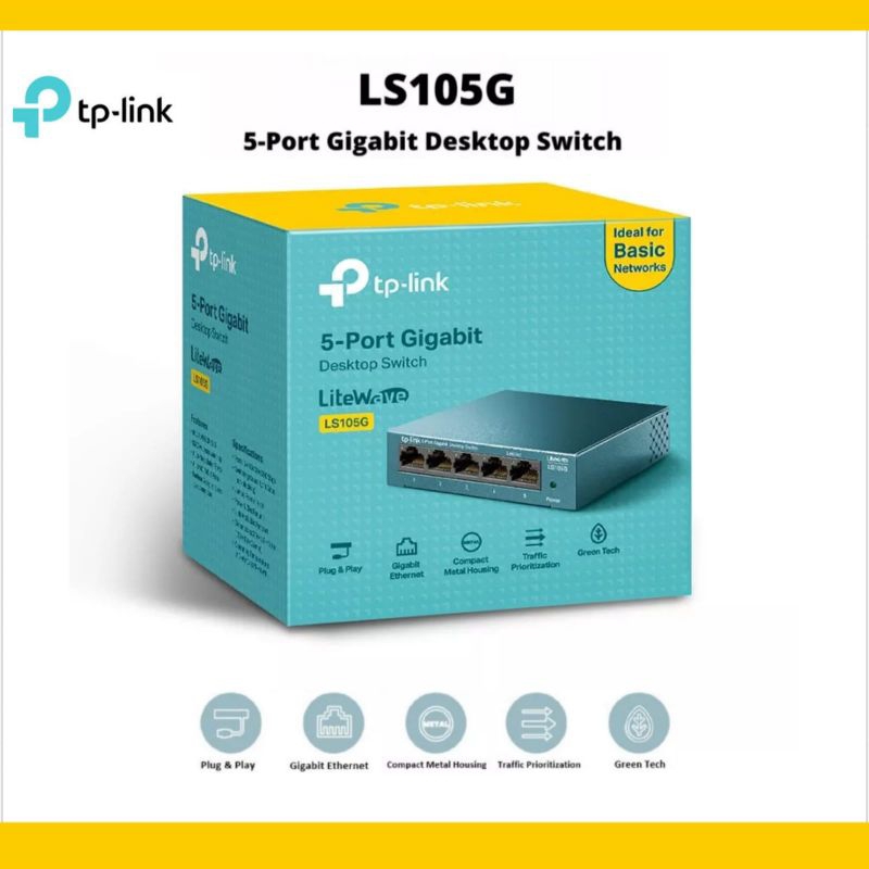 Tp- Link LS105G-5Port 10/100/1000 Gigabit Desktop Network Switch