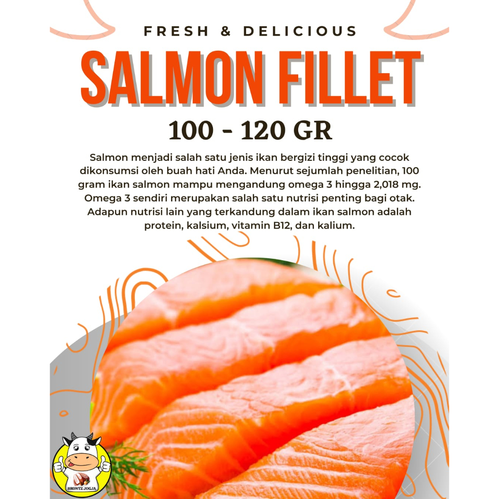 

IKAN SALMON FILLET 100GR-120GR - BRONTZ JOGJA