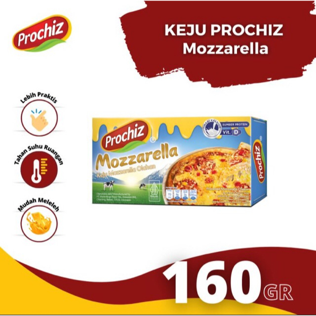 

Keju Prochiz Mozzarella 160gr cheese cepat leleh Mozarela Mozza