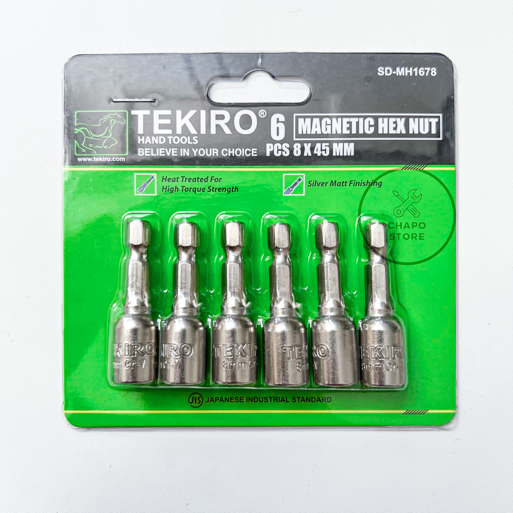 (1pcs) Tekiro mata bor sock shock sok drilling 8 x 45 65mm mata bor roofing magnet 8 x 45 65mm magnetic hex nut setter