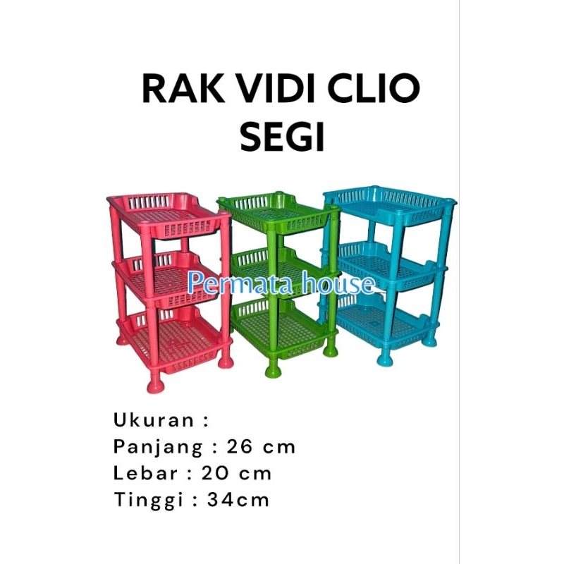 RAK CLIO VIDI 3 SUSUN - RAK SUSUN PLASTIK SERBAGUNA