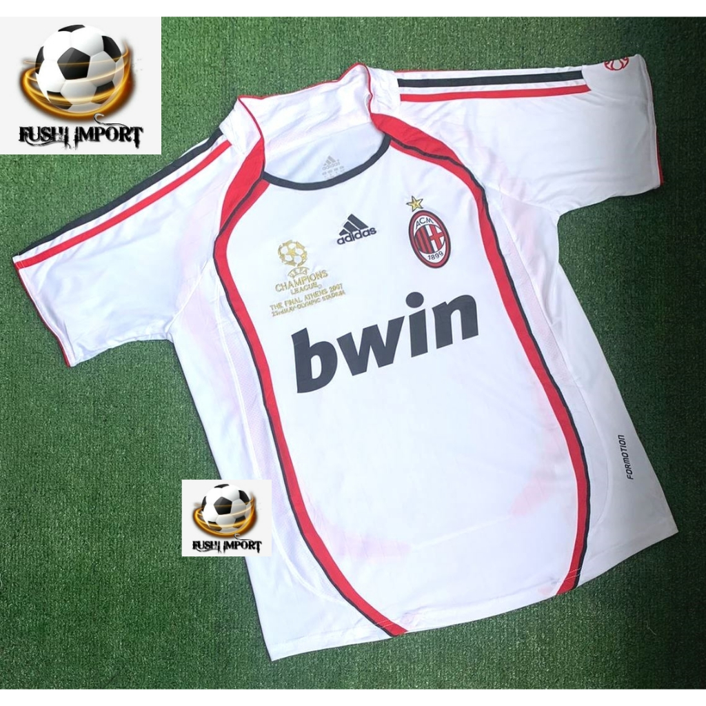 RETRO | Jersey Baju Bola Milan Away Bwin 2006 2007 Grade Ori