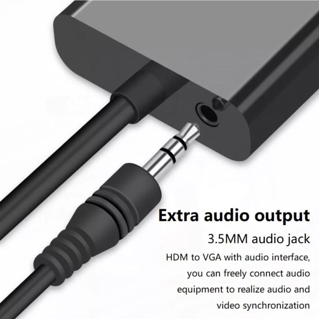 B*   Converter HDMI to VGA / Kabel HDMI to VGA with Audio / plus Aux - HDMI TO VGA