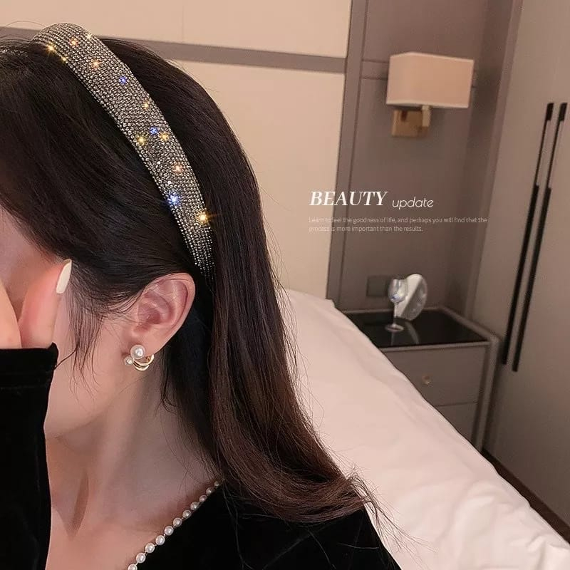 ASEMKAJKT - Bando Korea Branded Bando Mutiara Besar Kristal Berlian Imitasi Terbaru Handmade Bando I