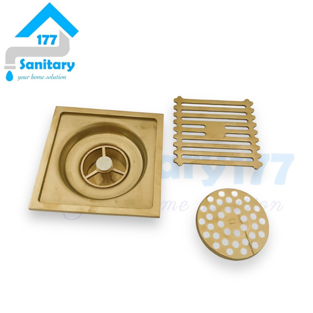 Saringan Got Kuningan GoLD Antik kotak 15G- Floor Drain Saringan Air Kamar Mandi brain strainer anti kecoa tikus unik unique emas kuning