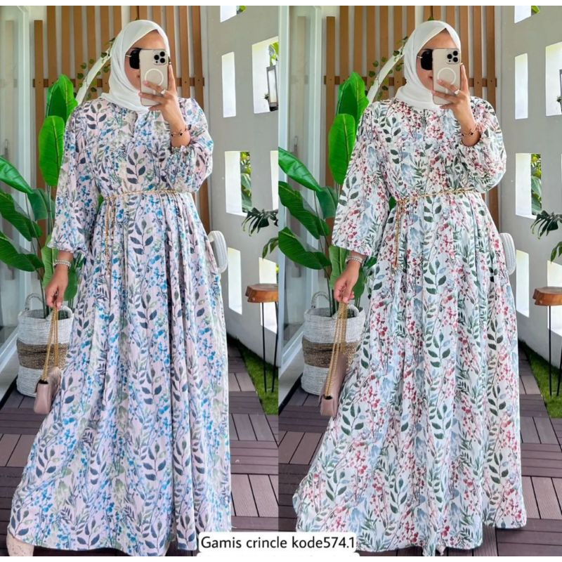 Gamis Crinkle Terbaru / Gamis Rayon Terbaru / Gamis Jumbo Terbaru / Midi Dress Crinkle Terbaru / Mid