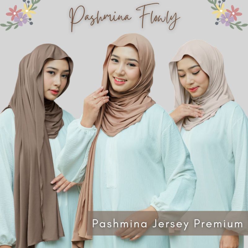 Pashmina Kaos Jersey pasmina Turkey Jersy flowy