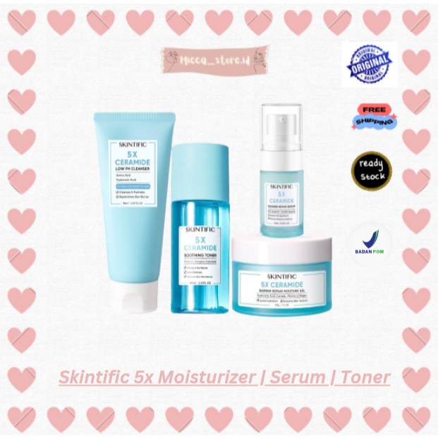 [MS][BPOM] SKINTIFIC 5X CERAMIDE MOISTURIZER | SUNSCREEN | TONER | SERUM |CLEANSER