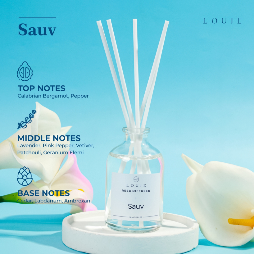 Louie Luxury Air Humidifier Diffuser Difuser Disfuser Aromaterapi Aromatherapy Red Reed Diffuser Difuser Disfuser Pengharum Pewangi Ruangan Kamar Mandi Kamar Tidur Toilet Mobil Aromaterapi Aromatherapy 50ml