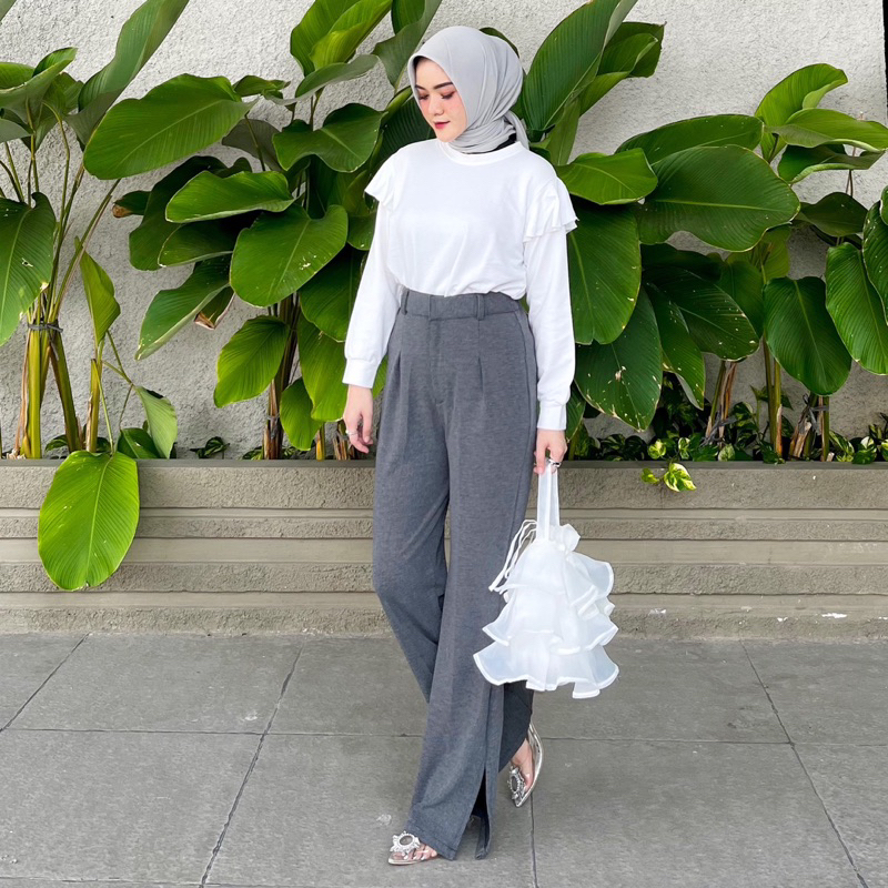 Atala Pants Knit Pants Kulot Celana High Waist by Vitafa