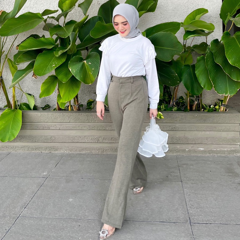 Atala Pants Knit Pants Kulot Celana High Waist by Vitafa