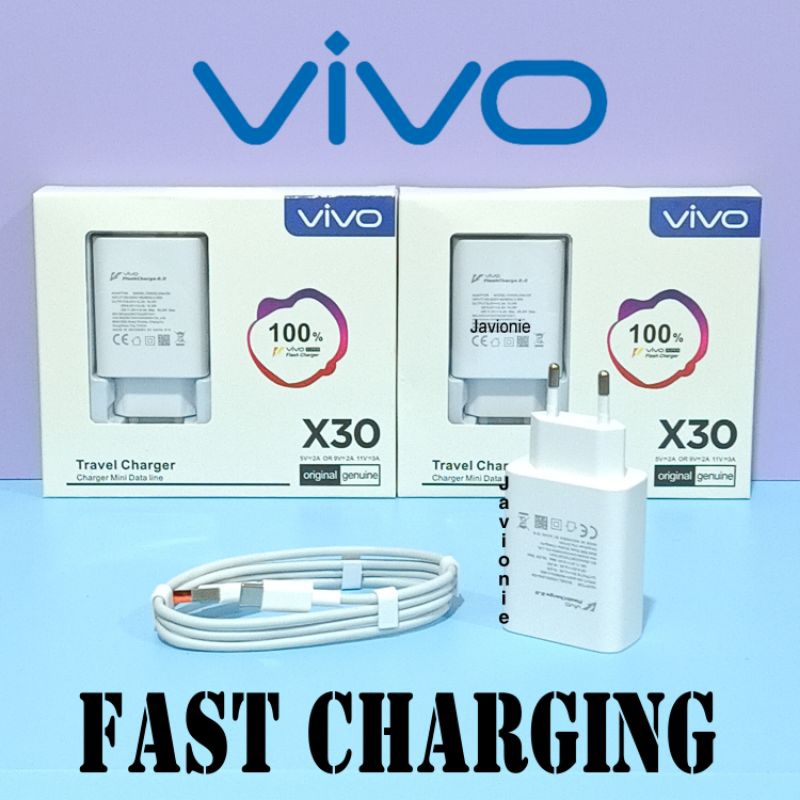 Charger Casan Cas VIVO Y16 Y21 Y21A Y22 18W Original TYPE C Fast Charging Pengisian Cepat