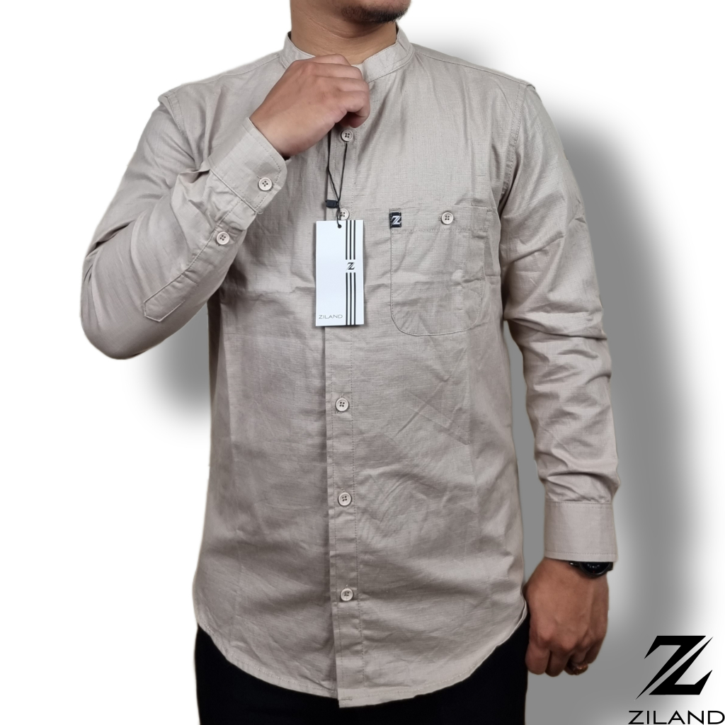 Kemko Dewasa ZILAND 009 Kemeja Koko Pria Lengan Panjang Polos Katun Sigaret Premium Ada Ukuran Jumbo High Quality