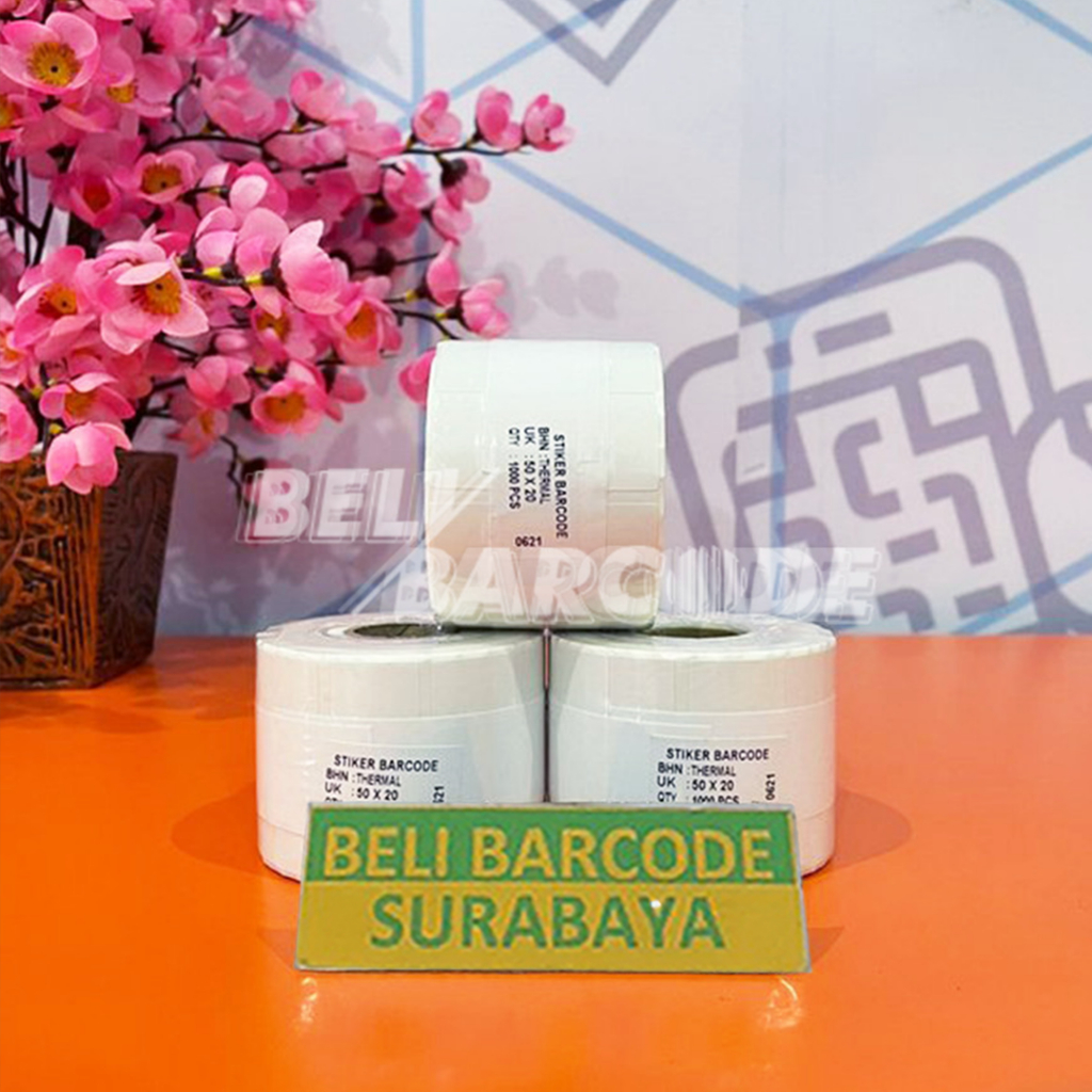 Stiker Label Thermal 50 x 20 mm 1 Line isi 1000 Pcs Cetak Resi
