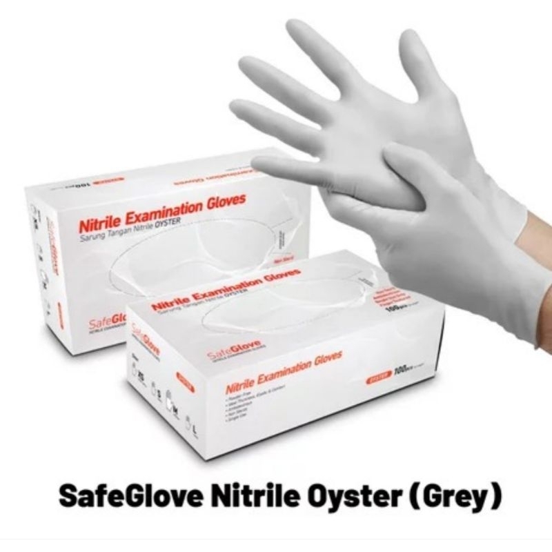 Sarung tangan nitrile / handscoon nitril safeglove isi 100pcs
