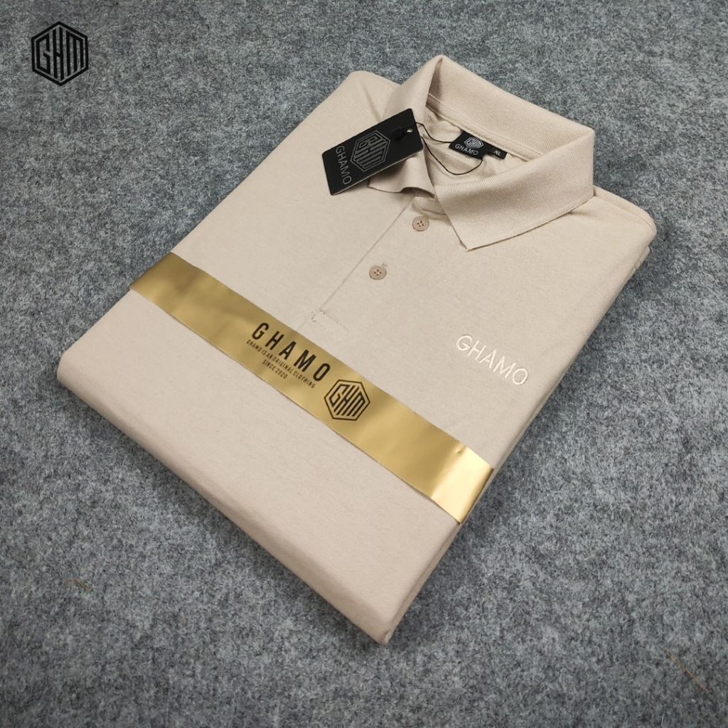t-shirt kaos polo ghamo original logo bordir full tag dan lebel import kaos wangki pria wanita