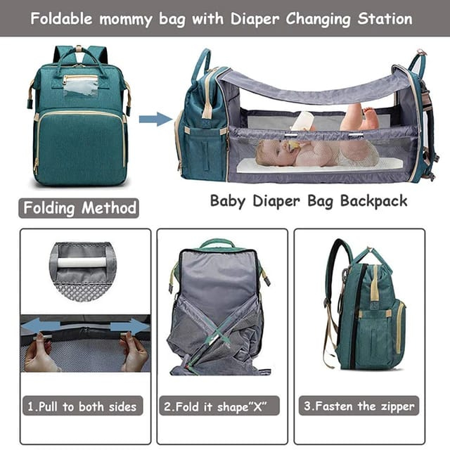 tas bayi multifungsi 2 in 1 tempat tidur bayi diapers bag tas perlengkapan bayi