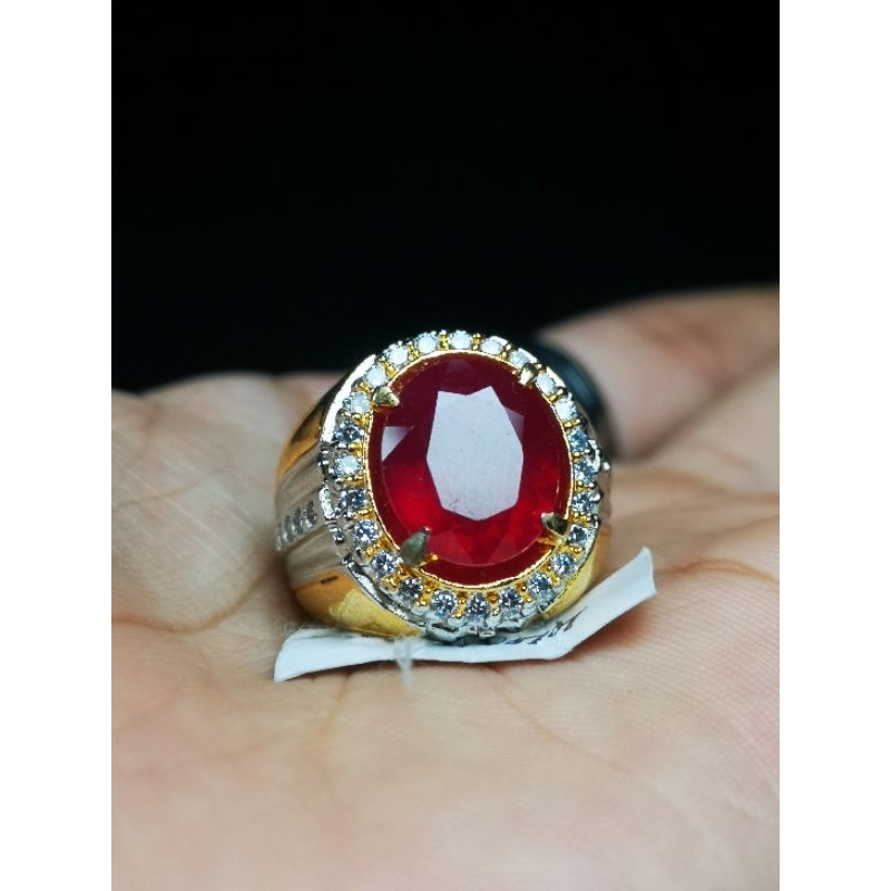 CINCIN BATU PERMATA NATURAL RUBY PIGEON BLOOD MEMO AGLI LAB