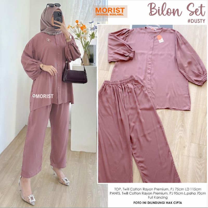 Set Setelan Wanita Rayon Polos Original Morist [Bilon Bolin Ceril Tipsa Lowis]