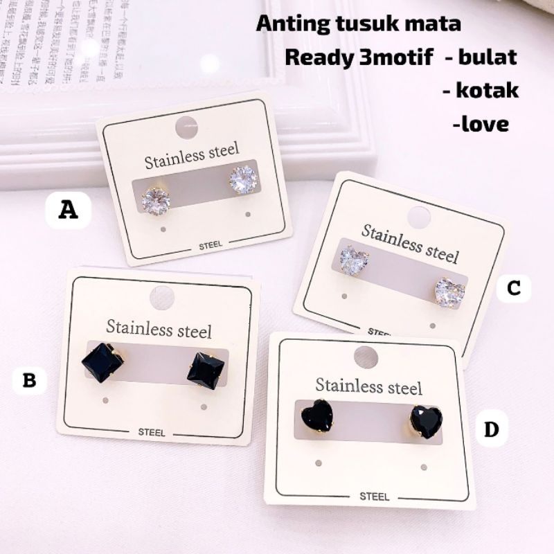 Anting Titanium asli Premium Quality Anti Karat Anti Alergi Anting Stainless steel Ori At902