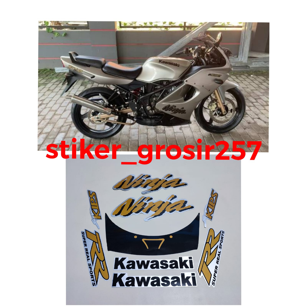 STIKER STRIPING LES LIS BODY MOTOR KAWASAKI NINJA RR 2008 2009 SILVER
