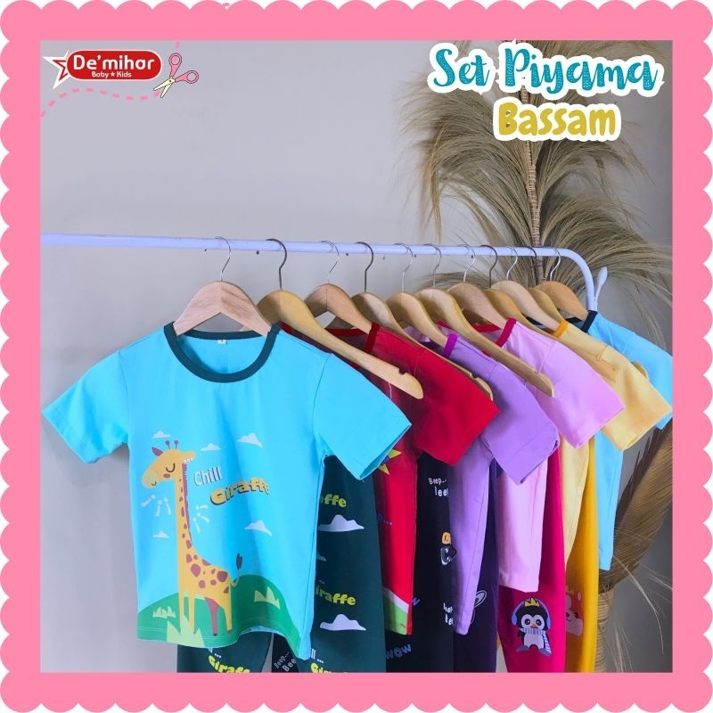 Pre Order Set Piyama Anak Lucu Bassam Series by De'mihar bisa Cod