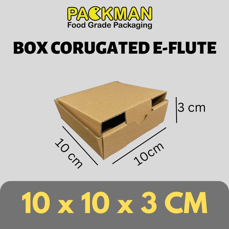 

KARDUS 10x10x3 cm / BOX KARTON CORUGATED DIECUT E-FLUTE / AKSESORIS PACKING ONLINE