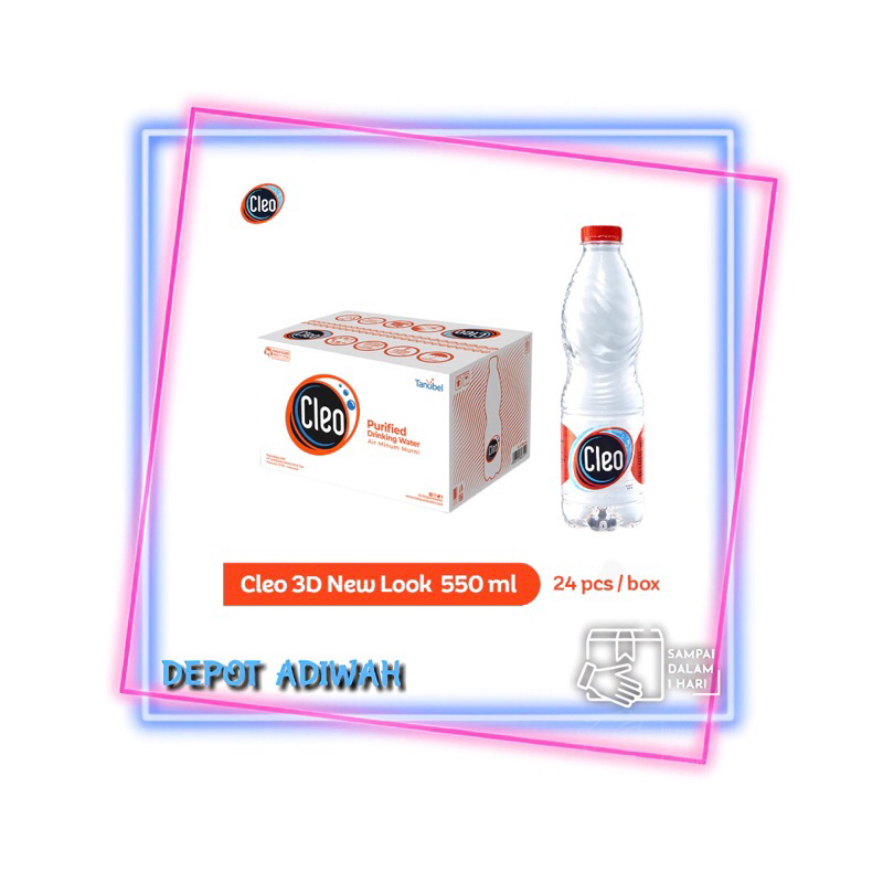 Cleo Eco Shape botol 550ml per karton (isi 24 pet)