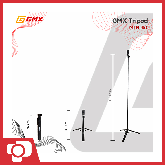 GMX MTB-150 Table Tripod Monopod Selfie Stick Tongsis Remote Shutter Bluetooth Kamera Smartphone MTB150