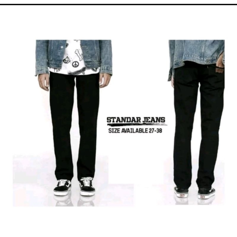 Celana Jeans Panjang Pria Hitam Standar HUGO GOLD/Celana Jeans Hitam Reguler/Celana Jeans Pria Stand