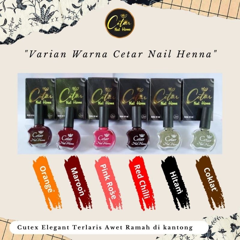 Cetar Nail Henna Kutek Halal BPOM Sah Sholat