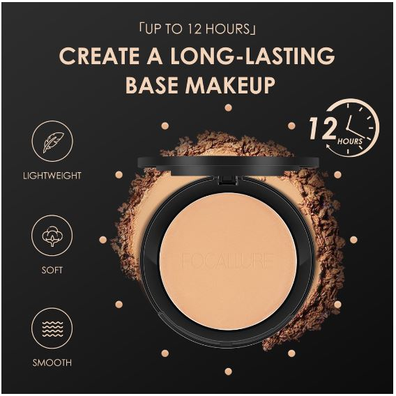 FOCALLURE Bedak Padat Oil-control Pressed Powder-Matte 3 warna