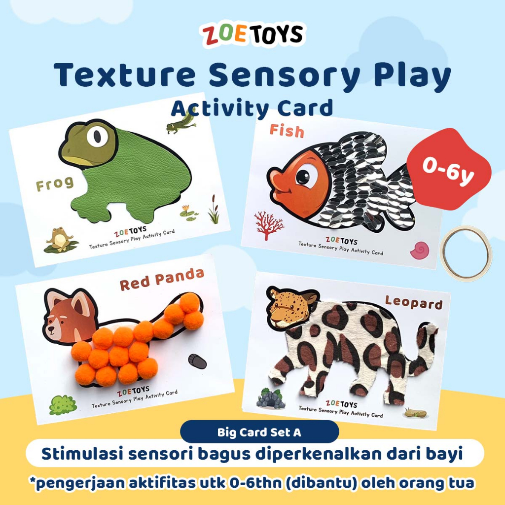 Zoetoys Texture Sensory Play Activity Set | Kids Mainan Menempel Sensori Tekstur Badan Hewan | Worksheet Aktivitas Animal Montessori Gunting Tempel | Busy Sheet Craft Worksheet Menggunting Menempel Mainan Edukasi Anak