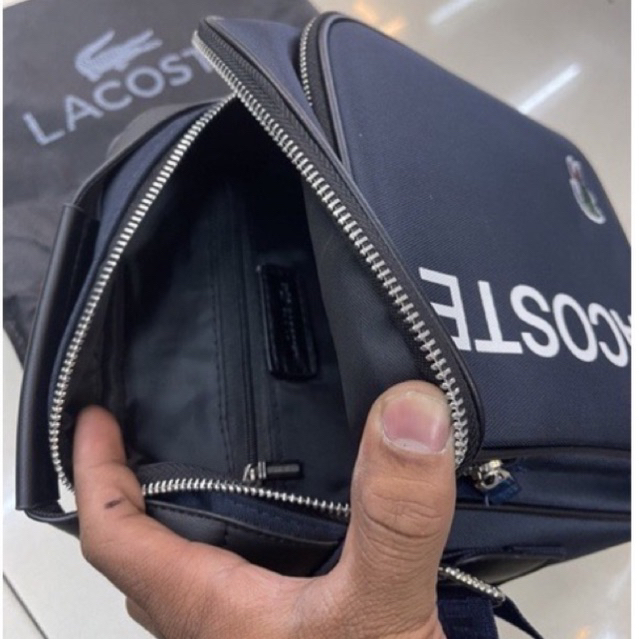 Tas Selempang Lacost Pria/Wanita Canvas Crossbody Bag Premium Quality