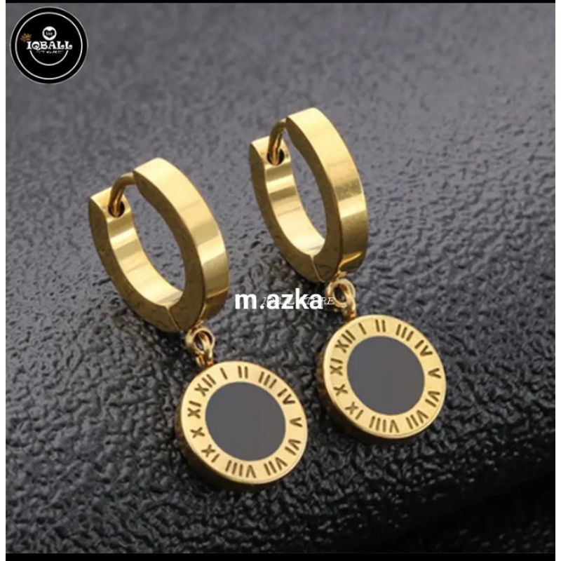 anting titanium asli berlapis emas 99k terbaru
