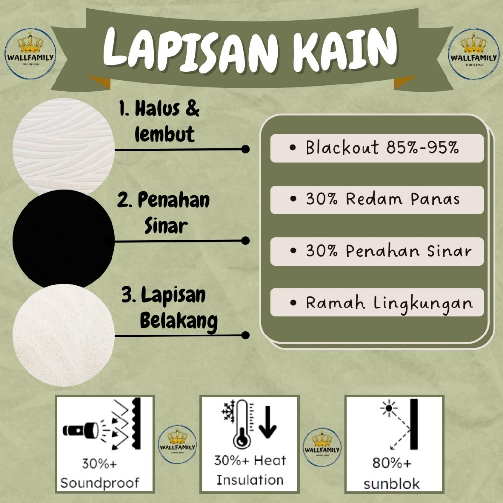 gorden jendela sale blackout Lebar 2m