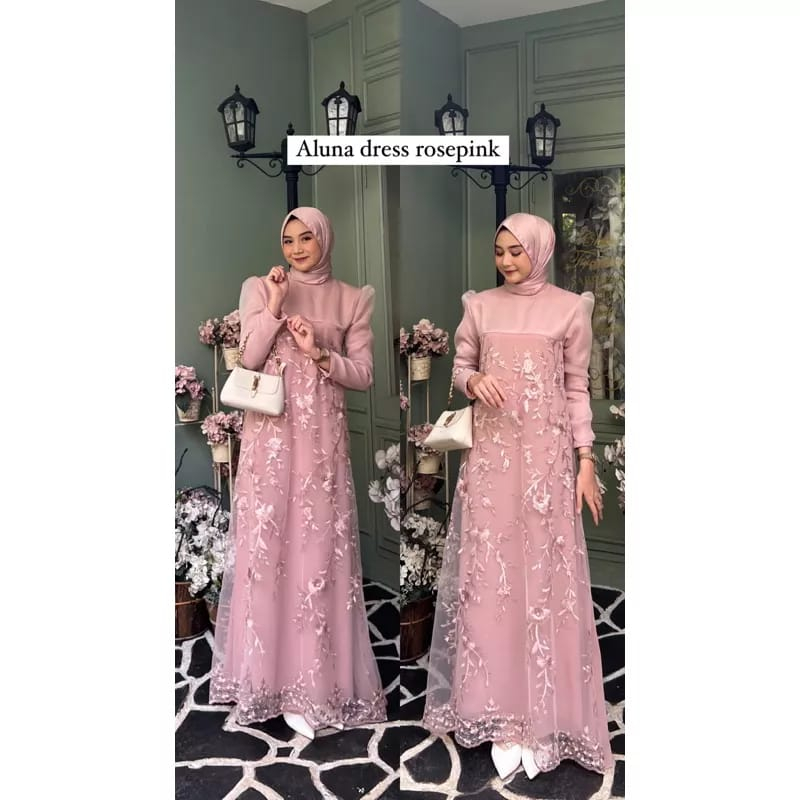 Melia Dress mix Brukat JUMBO M-XXL / BAJU DEWASA MURAH TERBARU 2023 / Gamis Kondangan