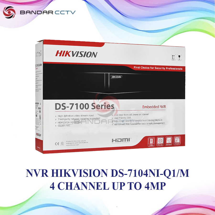 HIKVISION DS-7104NI-Q1/M NVR 4 Channel Up To 4mp/H.265+/6TB