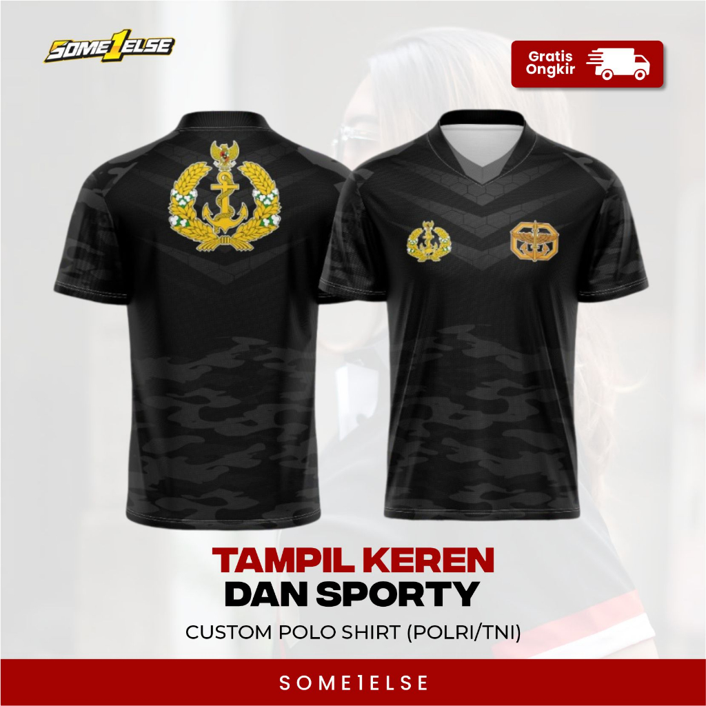 Baju Atasan Custom Polo Shirt Polisi Polri TNI Lengan Pendek Anti Bakteri By Some1else