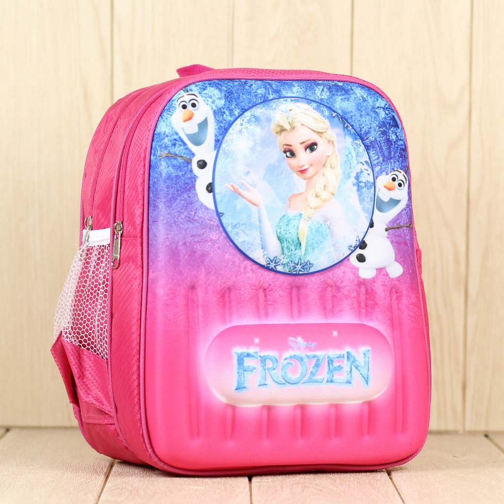 Ransel Anak TK Tebal Embos 3 Dimensi Karakter Frozen Pink Cantik Tas Punggung Anak Sekolah TK SD Terbaru Kuat Ransel Untuk Ngaji